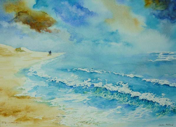 Where the sky meets the sea 15 x 11 inches - Watercolour